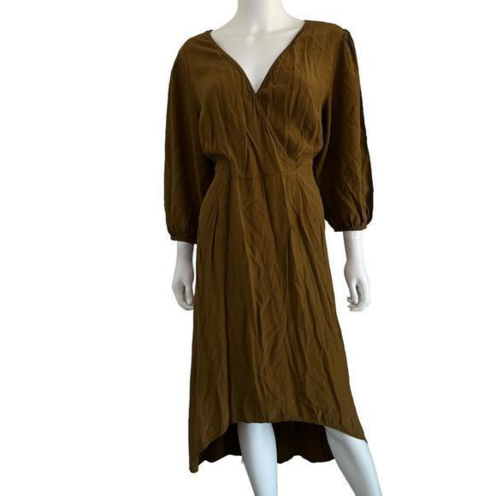Ava & Viv high low midi dress 3/4 sleeve elastic waist no sash available